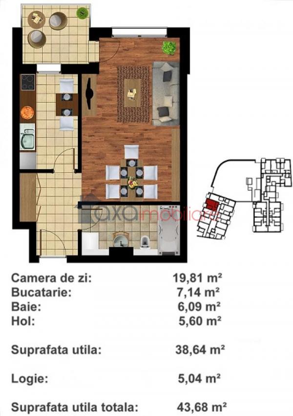 Apartament 1 camere de vanzare in Cluj-napoca, cartier Centru